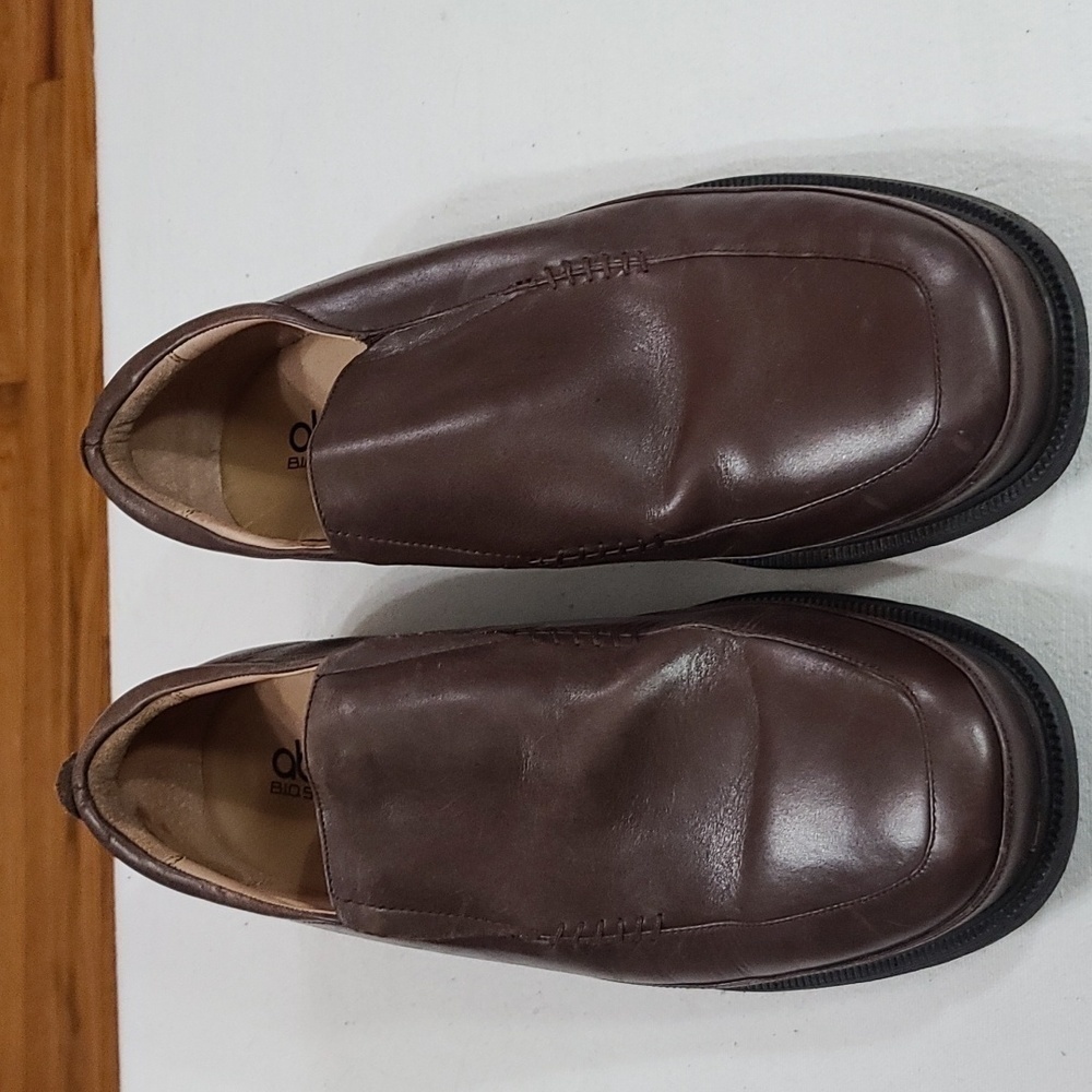 Abeo Bio Systems Mens Brown Leather Slip-on Loafers Casual Dress Sz 13N‎ EUC